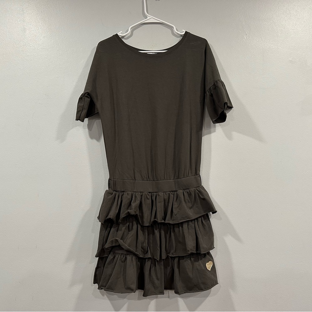 Bella Boutique Gray Tiered Dress One Size